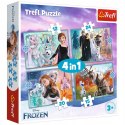 Puzzle 4w1 Kraina Lodu Niezwykły świat Frozen 3+ Trefl 34381