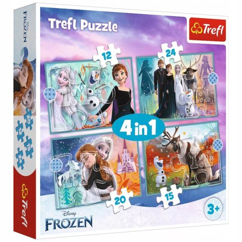 Puzzle 4w1 Kraina Lodu Niezwykły świat Frozen 3+ Trefl 34381