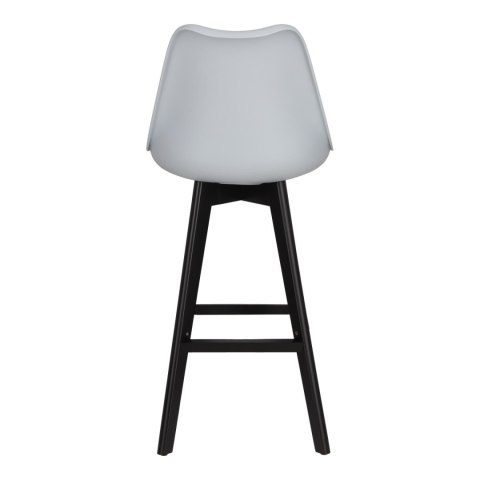 Stołek barowy Norden wood black high PP szary