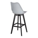 Stołek barowy Norden wood black high PP szary