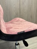 Krzesło obrotowe VASTO OFFICE VELVET PINK + BLACK CARO SMOKE