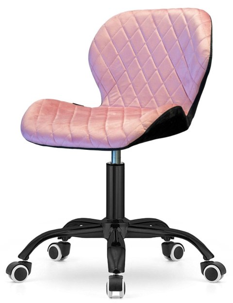 Krzesło obrotowe VASTO OFFICE VELVET PINK + BLACK CARO