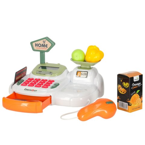 Kasa fiskalna dla dzieci supermarket sklep skaner kalkulator koszyk z akcesoriami 36 el.