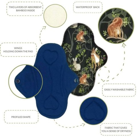 MAŁA Podpaska wielorazowa bamus-coolmax - W TRAWIE