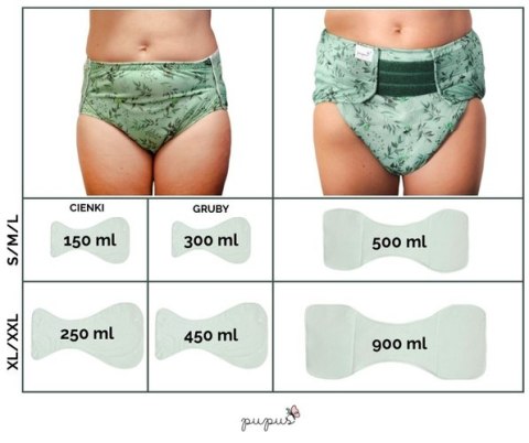 Pielucha wielorazowa dla dorosłych z wkładem - KOTWICE