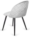 Krzesło tapicerowane GLORIA DIAMOND GREY VELVET OUTLET