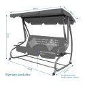 HUŚTAWKA OGRODOWO BALKONOWA KASIA 3 OSOBOWA SZARA