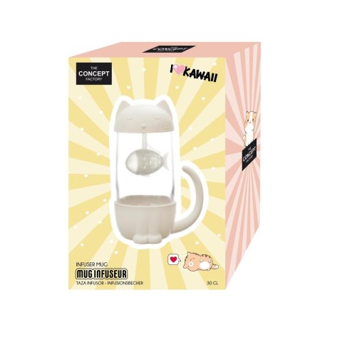 Kubek Kawaii z zaparzaczem Kotek z rybką 300ml
