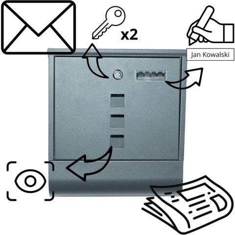 SKRZYNKA NA LISTY 30X9.5X34CM 1067520 SASKA GARDEN