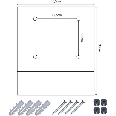 SKRZYNKA NA LISTY 30X9.5X34CM 1067520 SASKA GARDEN