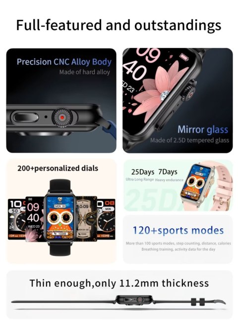 Smartwatch Damski RUBICON RNCF06 Tytan/Orange SMARUB221