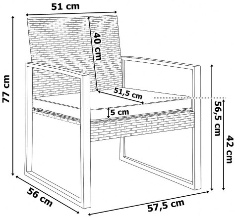Zestaw Mebli Ogrodowych COFFI STOLIK + 2 KRZESŁA