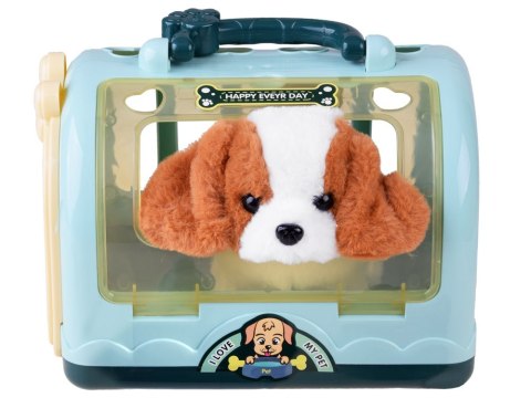 Interaktywny piesek beagle + karma + transporter akcesoria ZA4354