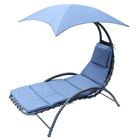 LEŻAK FOTEL Z PARASOLEM BERGAMO 200x125x180CM GRANAT