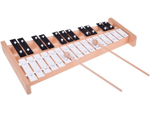 Drewniane Cymbałki dzwonki chromatyczne 27 tonów + pałeczki IN0179