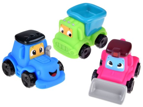 Zestaw miękkie autka budowlane 3szt traktor spychacz wywrotka 18M+ ZA4737B