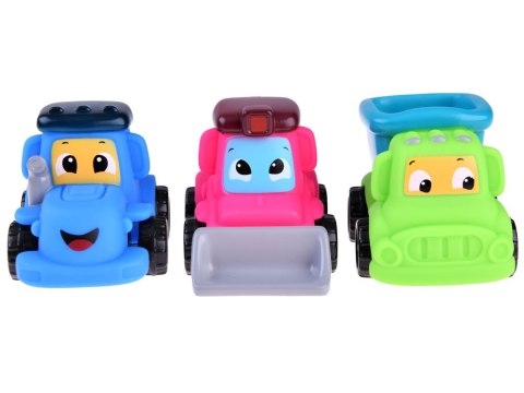 Zestaw miękkie autka budowlane 3szt traktor spychacz wywrotka 18M+ ZA4737B