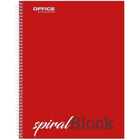 Kołonotatnik Office Products A4/80k linia bordowy