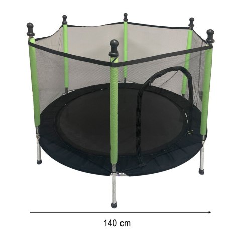 Trampolina do domu ogrodu dla dzieci siatka piłki 140cm 55inch zielona