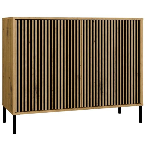 Komoda KAMARO 2D SLIM DĄB ARTISAN Lamele Front Ryflowany