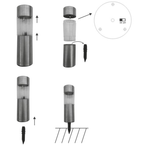 LAMPA SOLARNA 4,5X15CM INOX 6SZT