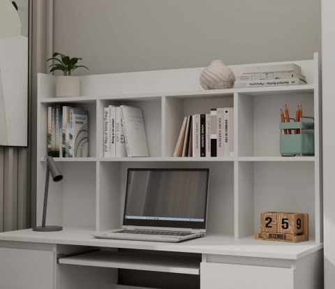 Nadstawka do Biurka 130 cm BIAŁA Regał Na Książki Dokumenty