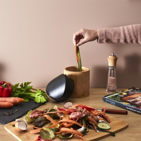 Mini kosz na śmieci bambus/ czarny