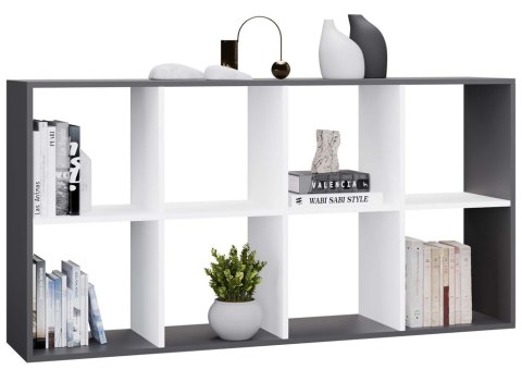 Regał Malax 2X4 ANTRACYT BIAŁY