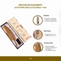 Zestaw do kaligrafii - Złote pióro gęsie ze stalówką + tusz - 7262