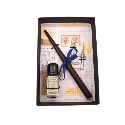 Zestaw do kaligrafii - pióro z dwiema stalówkami + kałamarz - 5422