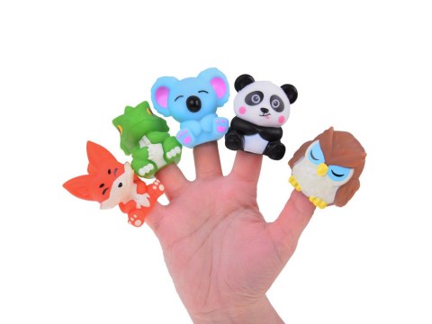 Gumowe pacynki na palec Zwierzątka z ZOO - zestaw 5 figurek ZA5601