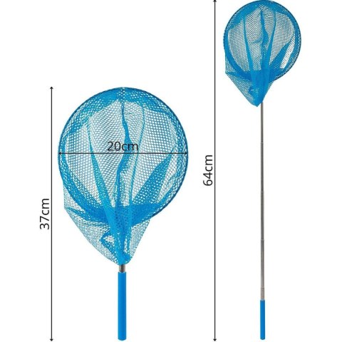 SIATKA NA MOTYLE OWADY SKŁADANA TELESKOPOWA 38,5-86CM NIEBIESKA