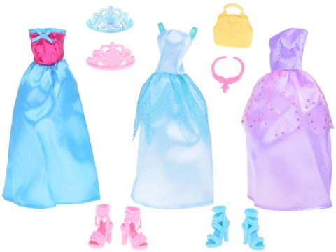 Zestaw Modne ubranka dla lalek Sukienki + biżuteria + akcesoria ZA5414