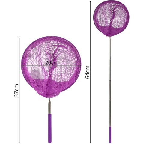 SIATKA NA MOTYLE OWADY SKŁADANA TELESKOPOWA 38,5-86CM FIOLETOWA