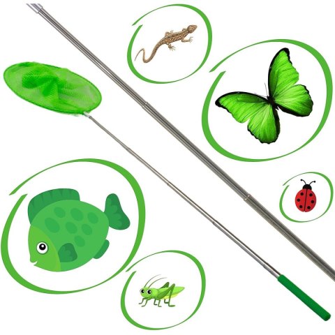 SIATKA NA MOTYLE OWADY SKŁADANA TELESKOPOWA 38,5-86CM ZIELONA