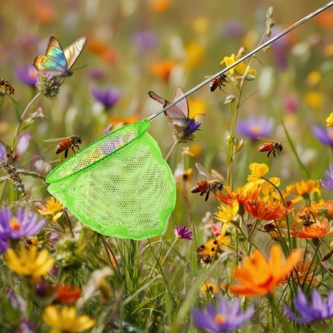 SIATKA NA MOTYLE OWADY SKŁADANA TELESKOPOWA 38,5-86CM ZIELONA