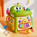 Kostka edukacyjna sorter pianinko sensoryczna labirynt zegar krokodyl MS007
