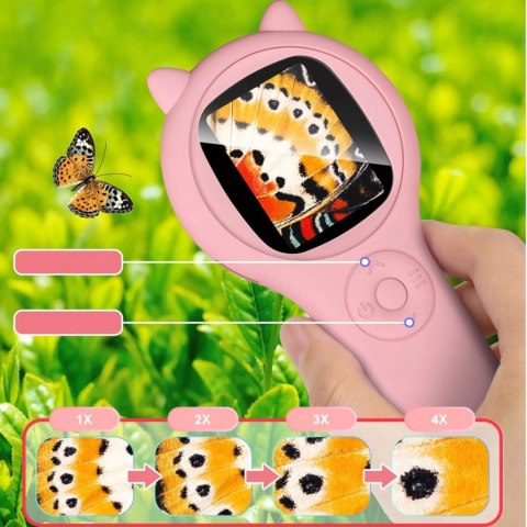 Przenośny ręczny mikroskop elektroniczny dla dzieci 500x 2'' aparat 355R