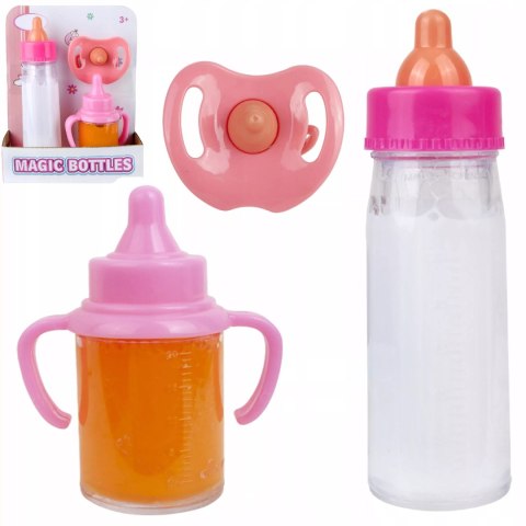 Zestaw magiczne butelki mleko i sok + smoczek do karmienia lalki HX853-1
