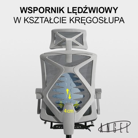 Fotel ergonomiczny ANGEL biurowy obrotowy Spino czarny