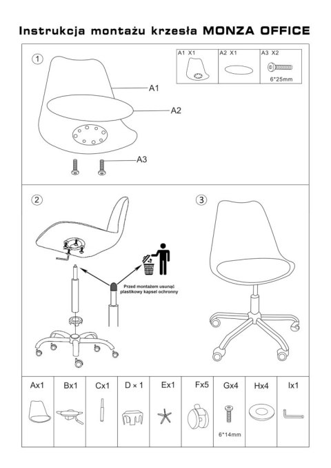 Krzesło obrotowe MONZA OFFICE WHITE + PINK FABRIC II