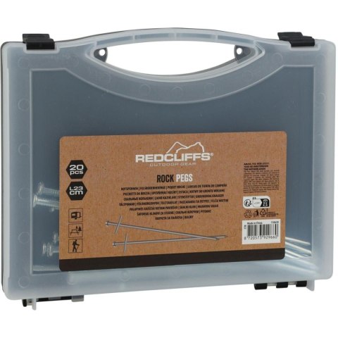 ŚLEDZIE DO NAMIOTU 23CM KPL. 20SZT METAL W WALIZCE REDCLIFFS