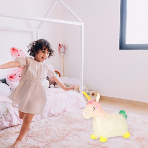 Skoczek dla dzieci do skakania z pompką gumowy jednorożec