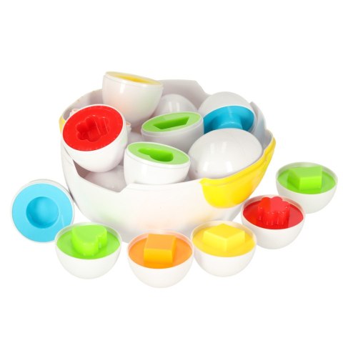 Układanka edukacyjna dopasuj kształty jajka 12 szt. kura