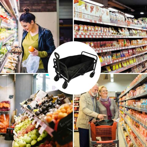 Wózek transportowy LUARO na zakupy plażowy składany 100l