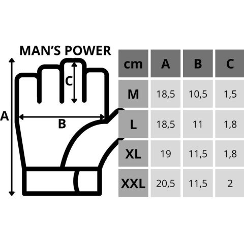 RĘKAWICE FITNESS MAN'S POWER R.XXL ENERO FIT