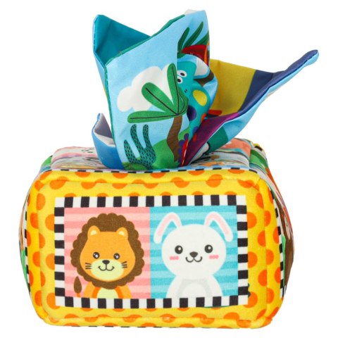 Sorter pudełko z chusteczkami sensoryczne montessori pluszowe cyfry litery