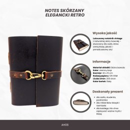 Elegancki Notes Skórzany Retro 200 stron Vintage
