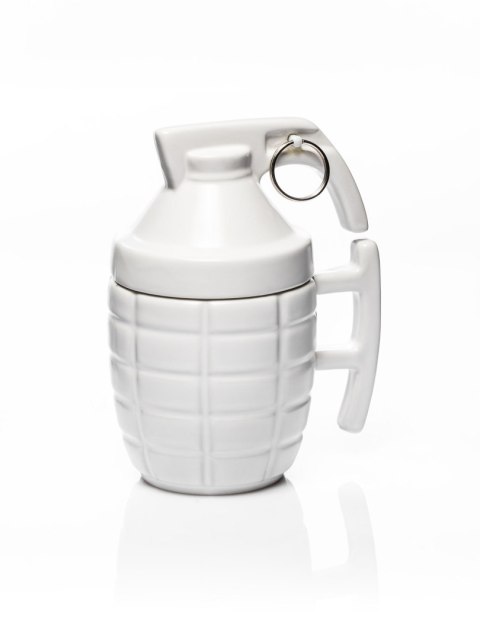 Kubek granat - Z ZAWLECZKĄ - Biały