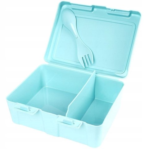 POJEMNIK ŚNIADANIOWY Z PRZEGRODĄ I SZTUĆCAMI LUNCHBOX ŚNIADANIÓWKA